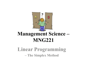 Simplex Method - Troy J Wishart