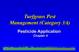 Pesticide Application - Integrated Pest Management