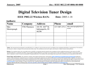 Digital Television Tuner Design