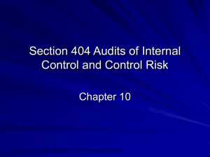 Chapter 10 – Section 404 Audits of Internal Control and Control Risk