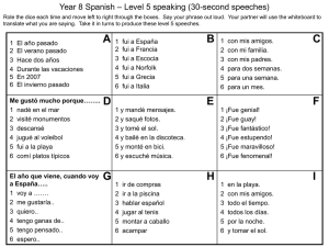 Spanish Level 5 Speaking Holidays
