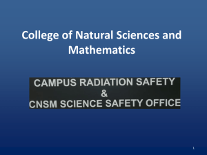 General Safety Training, College of Natural Sciences and