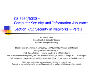 Section 7/1: Security in Networks - Computer Science