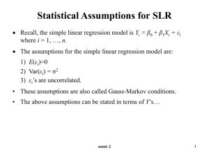 Statistical Assumptions for SLR