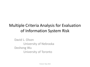 Multiple Criteria Analysis for Evaluation of Information