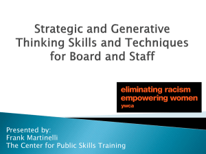 Strategic and Generative Thinking Skills and
