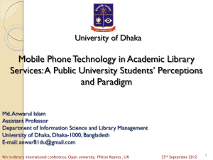 Mobile Phone Technology in Academic Library Services