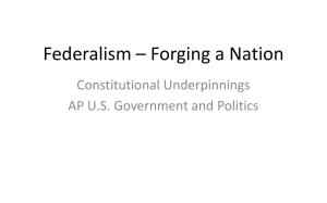 Federalism * Forging a Nation