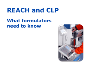 REACH and CLP: what formulators need to know - ECHA