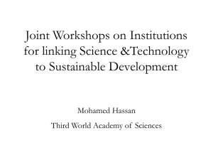 Joint Workshops on Institutions for Linking Science & Technology to