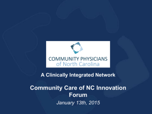 Healthcare Transformation - Community Care of North Carolina