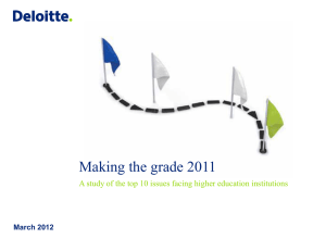 Making the grade 2011 A study of the top 10 issues facing higher