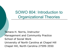 Organizational Theory From a Transformational Perspective SOWO