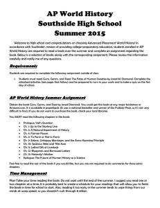 AP World History Summer Assignment