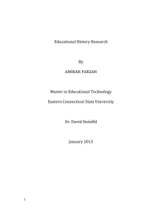 Educational History Research By AMIRAH FARZAN Master in