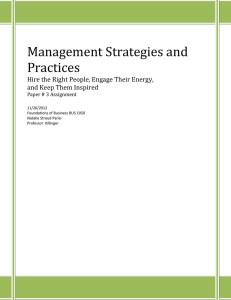 Management Strategies and Practices - Natalie's Portfolio