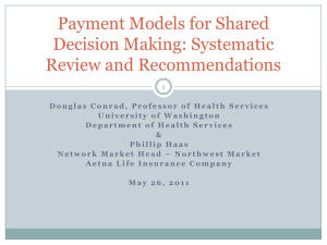Payment Models for Shared Decision Making: Systematic Review