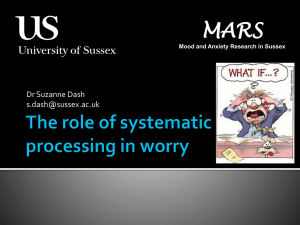 The role of systematic processing in worry