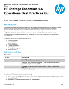 HP Storage Essentials 9.6 Operations Best Practices Guide