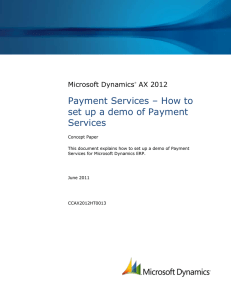 Payment Services * How to set up a demo of Payment