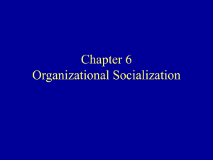 Organizational Culture and Organizational Socialization