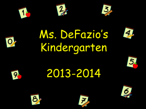 Ms. DeFazio*s Kindergarten 2012-2013