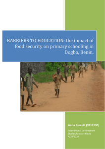 BARRIERS TO EDUCATION: the impact of food security on primary