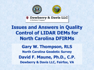 Quality Control of LIDAR DEMs for North Carolina DFIRMS