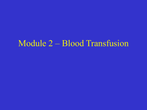 Module 2 – Blood Transfusion