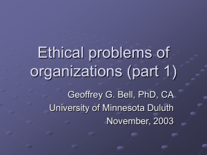 Ethical problems of organizations (part 1)