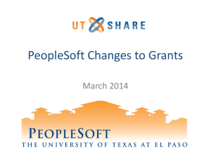 PeopleSoft Changes to Grants