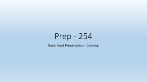 Prep 254 - Basic Food Preservation-Canning