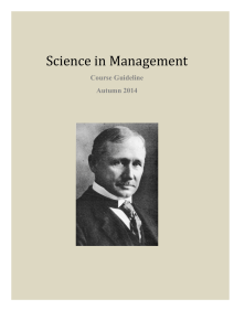 Course PM GS Sciecne in Management Fall 2014