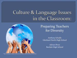 Culture & Language Issues in the Classroom: