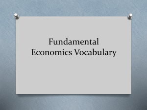 Fundamental Economics Vocabulary