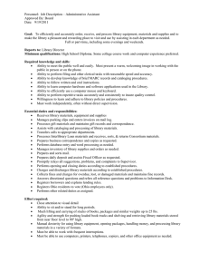 Personnel: Job Description – Administrative Assistant Approved By