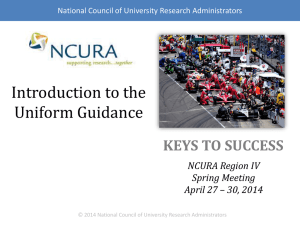 KEYS TO SUCCESS NCURA Region IV Spring Meeting April 27