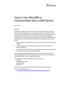 How to Use the WinUSB API - Microsoft Center