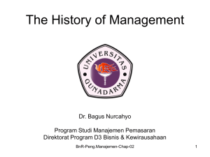 Chapter 2 The History of Management