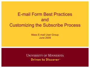 E-mail Form Best Practices and Customizing the Subscribe Process