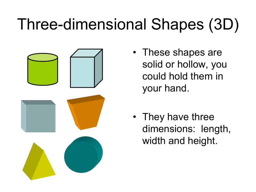 Examples Of 3 Dimensional Shapes