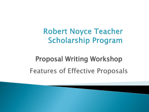 Features of Effective Proposals - The Robert Noyce Scholarship