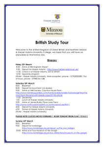 Itinerary for England March 2012