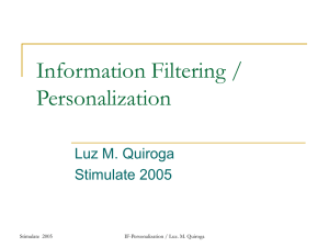 Information Filtering Personalization