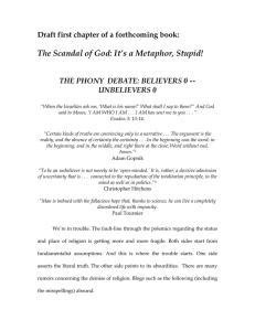 The Scandal of God: It's a Metaphor, Stupid!