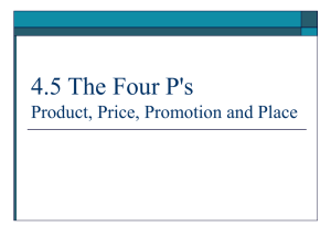 IB1 Ch 4.5 The Four P's