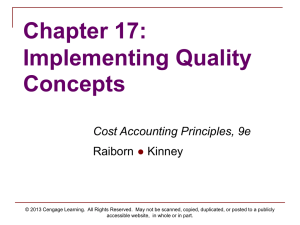 Implementing Quality Concepts Cost Accounting Principles, 9e