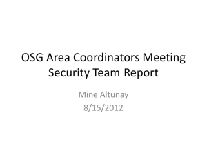 OSG Area Coordinators Meeting Security Team Report