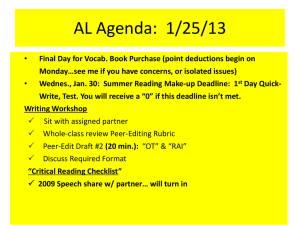 AL Agenda Jan. 25, 2013 Peer-Edit Draft 2 OT and RAI, Speech