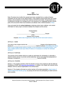 Sample Bylaws Text - National Honor Society and National Junior